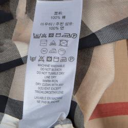 Pre Owned Burberry Children Beige Novacheck Long Sleeve Button-Down Cotton Shirt 7 Yrs