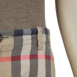 Pre Owned Burberry Beige Novacheck Print Shorts 6 Yrs