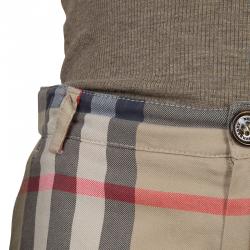 Pre Owned Burberry Beige Novacheck Print Shorts 6 Yrs