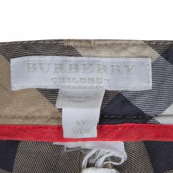 Pre Owned Burberry Beige Novacheck Print Shorts 6 Yrs