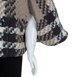 Burberry Beige Textured Wool Poncho 5 Yrs