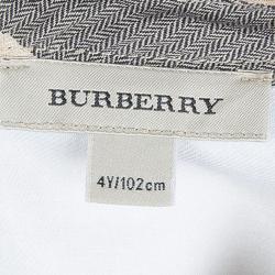 Pre Owned Burberry Beige Novacheck Pleated Long Sleeve Cotton Dress 4 Yrs
