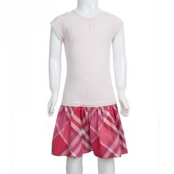 Burberry Pink Jersey Novacheck Bottom Dress 8 Yrs