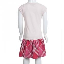 Burberry Pink Jersey Novacheck Bottom Dress 8 Yrs