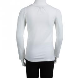 Burberry White Logo Print Long Sleeve T-Shirt 6 Yrs