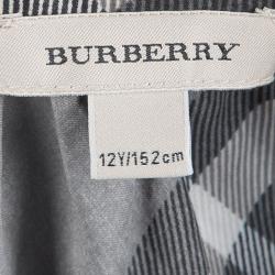 Pre Owned Burberry Grey Nova Check Long Sleeve Top 12Y