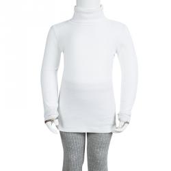 Burberry Children White Long Sleeve Turtle Neck T-Shirt 5 Yrs