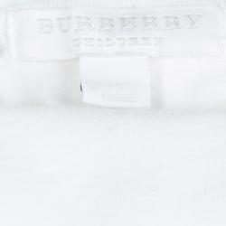 Burberry Children White Long Sleeve Turtle Neck T-Shirt 5 Yrs