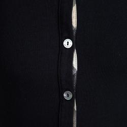 Burberry Black Cotton Nova Check Shoulder Detail Top 8 Yrs