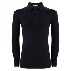 Burberry Navy Blue Cotton Cuff Trim Detail Long Sleeve Top 8 Yrs
