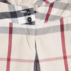 Pre Owned Burberry Beige Cotton Nova Check Print Capri Pants 4 Yrs