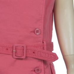 Pre Owned Burberry Pink Cap Sleeve Belted Trench Dress 10 Yrs