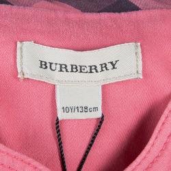 Pre Owned Burberry Pink Cap Sleeve Belted Trench Dress 10 Yrs