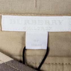 Pre Owned Burberry Children Beige Novacheck Cotton Pleated Mini Skirt 8 Yrs