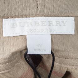 Pre Owned Burberry Children Beige Novacheck Cotton Pleated Mini Skirt 4 Yrs