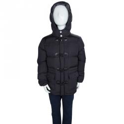 Pre Owned Burberry Black Quilted Toggle Button Detail Hooded Down Jacket 8 Yrs