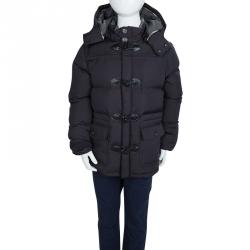 Pre Owned Burberry Black Quilted Toggle Button Detail Hooded Down Jacket 8 Yrs