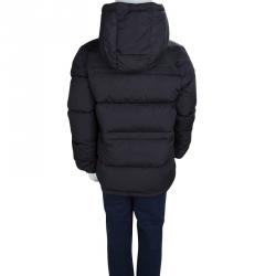 Pre Owned Burberry Black Quilted Toggle Button Detail Hooded Down Jacket 8 Yrs