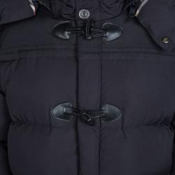 Pre Owned Burberry Black Quilted Toggle Button Detail Hooded Down Jacket 8 Yrs