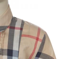 Pre Owned Burberry Beige Nova Check Print Pintuck Detail Short Sleeve Shirt 10 Yrs
