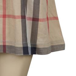 Pre Owned Burberry Beige Nova Check Print Pintuck Detail Short Sleeve Shirt 10 Yrs