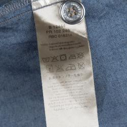 مملوكة مسبقًا Burberry Indigo Denim Sleeveless Belted Shirt Dress 8 Yrs