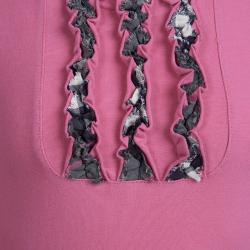 Pre Owned Burberry Pink Ruffle Detail Long Sleeve T-Shirt  8 Yrs