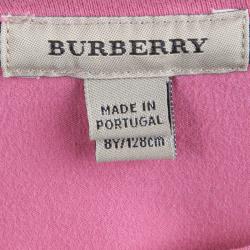 Pre Owned Burberry Pink Ruffle Detail Long Sleeve T-Shirt  8 Yrs