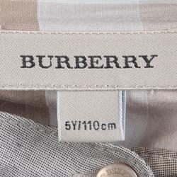 Pre Owned Burberry Brown Nova Check Print Cotton Dress  5 Yrs