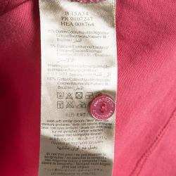 Pre Owned  Burberry Red Cotton Nova Check Shoulder Detail Top 6 Yrs