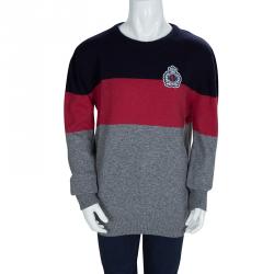 Cesare Pacciotti Colorblock Striped Long Sleeve Crew Neck Sweater 10 Yrs