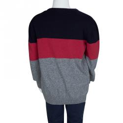 Cesare Pacciotti Colorblock Striped Long Sleeve Crew Neck Sweater 10 Yrs