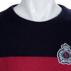 Cesare Pacciotti Colorblock Striped Long Sleeve Crew Neck Sweater 10 Yrs