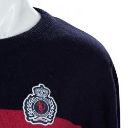 Cesare Pacciotti Colorblock Striped Long Sleeve Crew Neck Sweater 10 Yrs