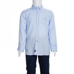 Cesare Paciotti Blue Cotton Long Sleeve Button Front Shirt 6 Yrs