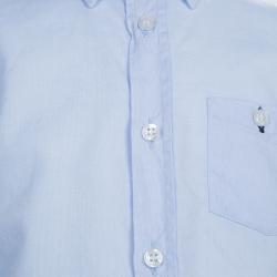 Cesare Paciotti Blue Cotton Long Sleeve Button Front Shirt 6 Yrs