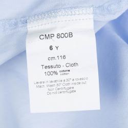Cesare Paciotti Blue Cotton Long Sleeve Button Front Shirt 6 Yrs