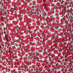 Pre Owned CH Carolina Herrera Red Printed Cotton Shoulder Tie Detail Jumpsuit 4Yrs