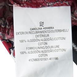 Pre Owned CH Carolina Herrera Red Printed Cotton Shoulder Tie Detail Jumpsuit 4Yrs