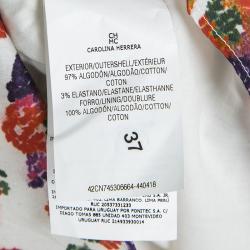 Pre Owned CH Carolina Herrera Red Cotton Floral Printed Contrast Bodice Long Sleeve Dress 6 Yrs