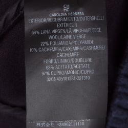 Pre Owned CH Carolina Herrera Navy Blue Ruffle Trim Detail Open Front Jacket 6 Yrs