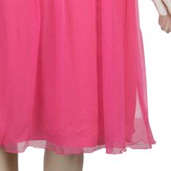 Pre Owned Chloe Pink Crinkled Silk Bow Detail Dress 10 Yrs