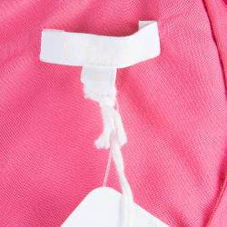 Pre Owned Chloe Pink Crinkled Silk Bow Detail Dress 10 Yrs
