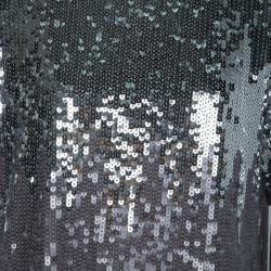 Pre Owned Chloe Silver All Over Sequin Embellished Knit Dress 10 Yrs