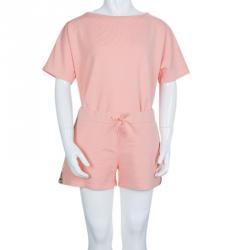 Pre Owned Chloe Pale Pink Cotton Terry Embellished T-Shirt and Shorts Set 12 Yrs