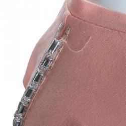 Pre Owned Chloe Pale Pink Cotton Terry Embellished T-Shirt and Shorts Set 12 Yrs