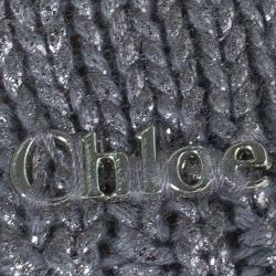 Pre Owned Chloe Silver Knit Metallic Finish Buttondown Cardigan 10 Yrs