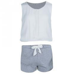 Pre Owned Chloe White and Grey Sleeveless Romper 8 Yrs
