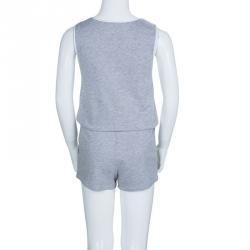 Pre Owned Chloe White and Grey Sleeveless Romper 8 Yrs