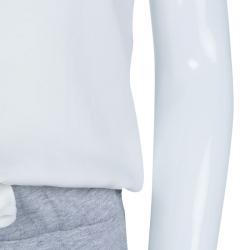 Pre Owned Chloe White and Grey Sleeveless Romper 8 Yrs